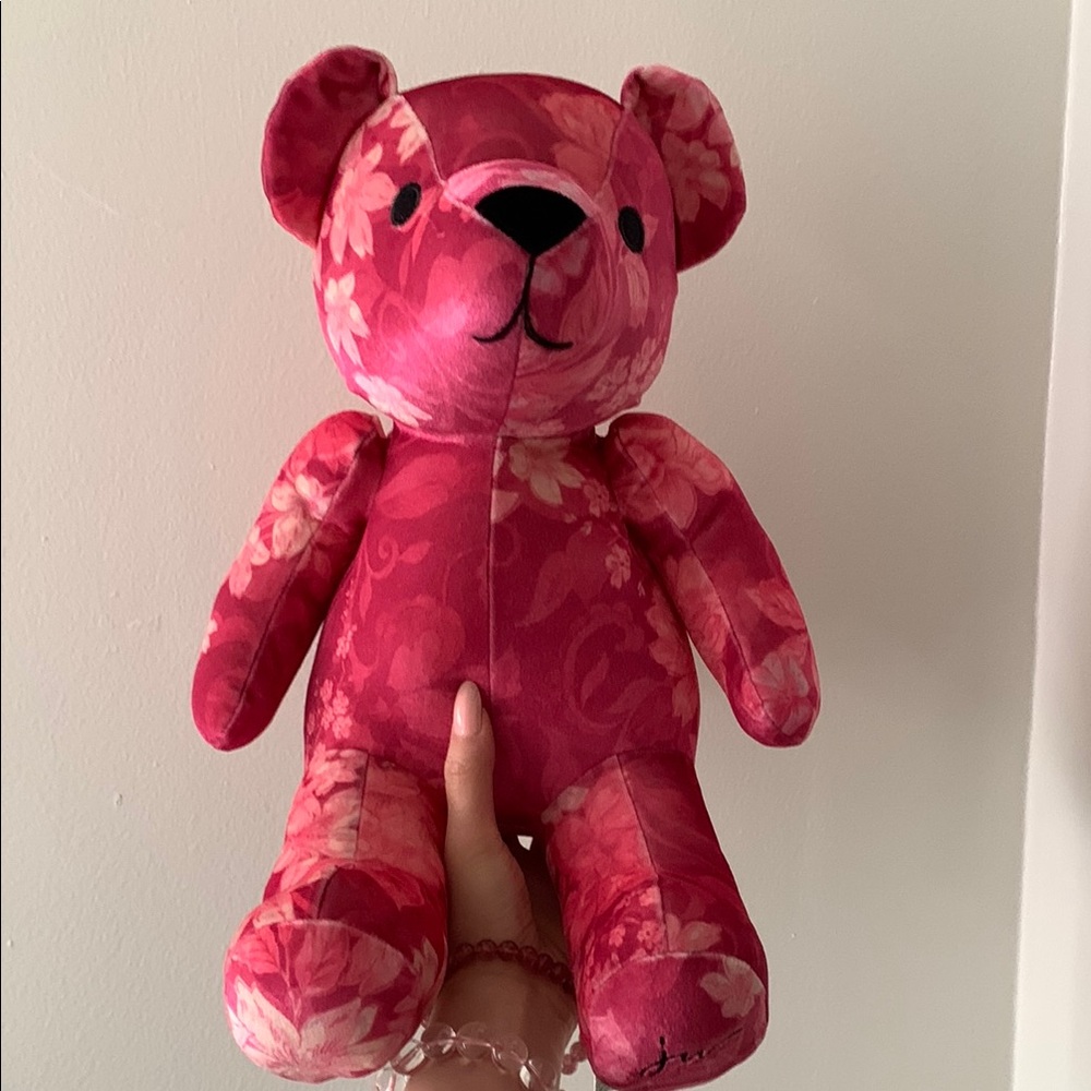 Brand new with Tag “Johnny Was” Red and Pink Plush Teddy Bear